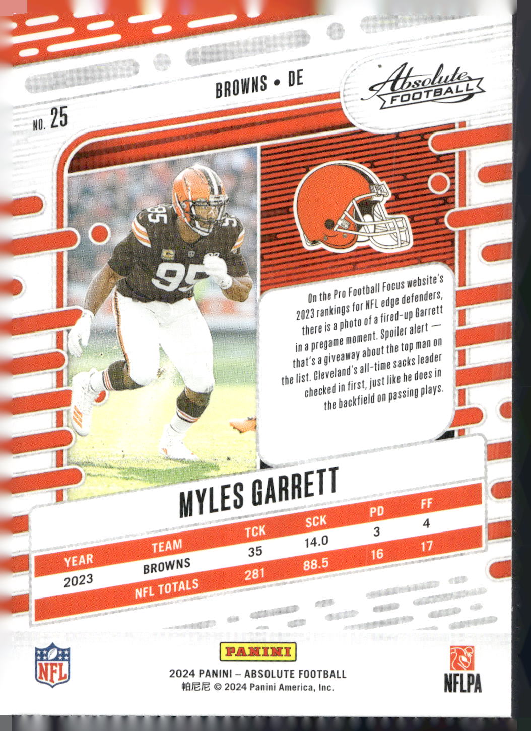 2024 Panini Absolute #25 Myles Garrett Retail