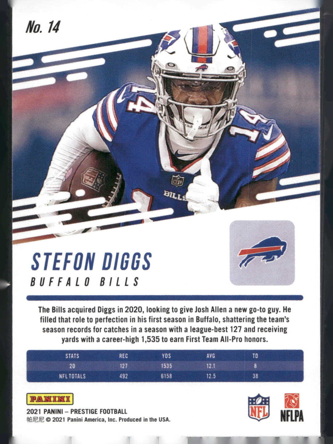 2021 Panini Prestige #14 Stefon Diggs
