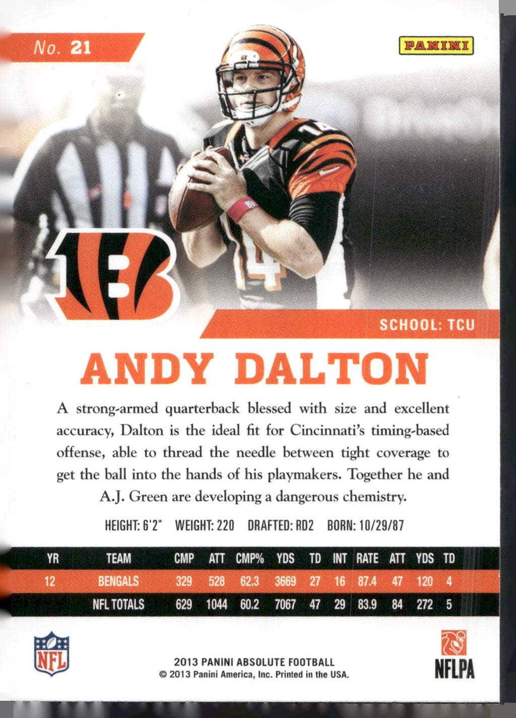2013 Panini Absolute #21 Andy Dalton Retail