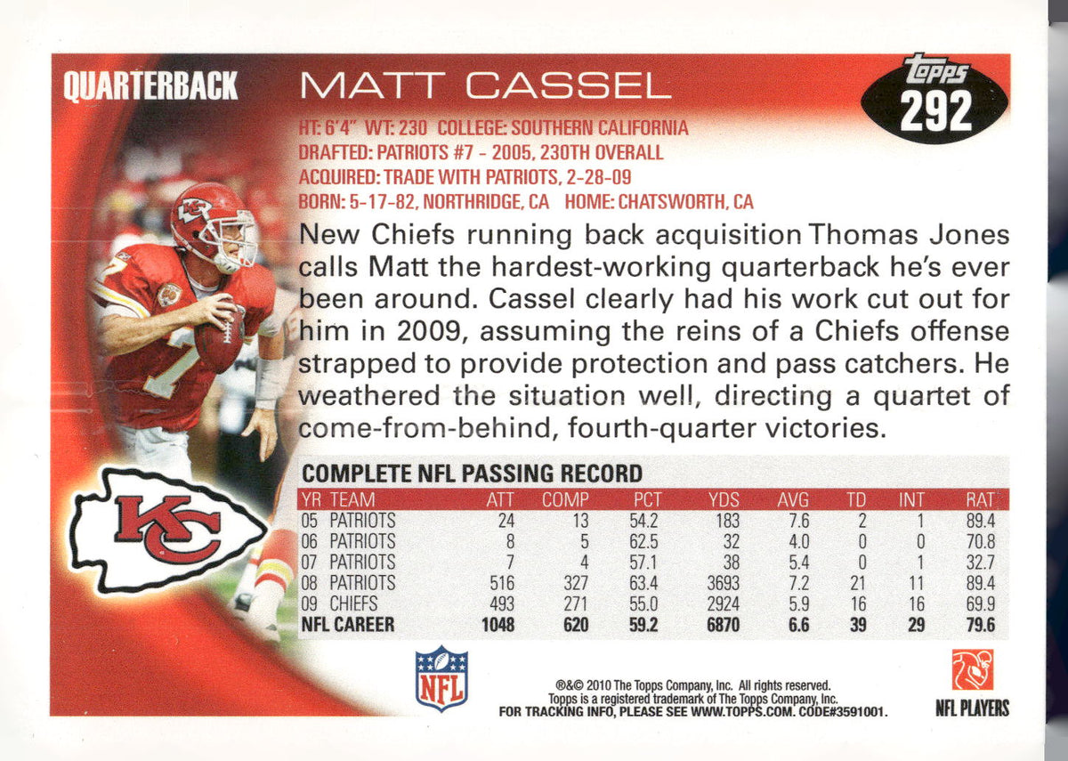 2010 Topps #292 Matt Cassel