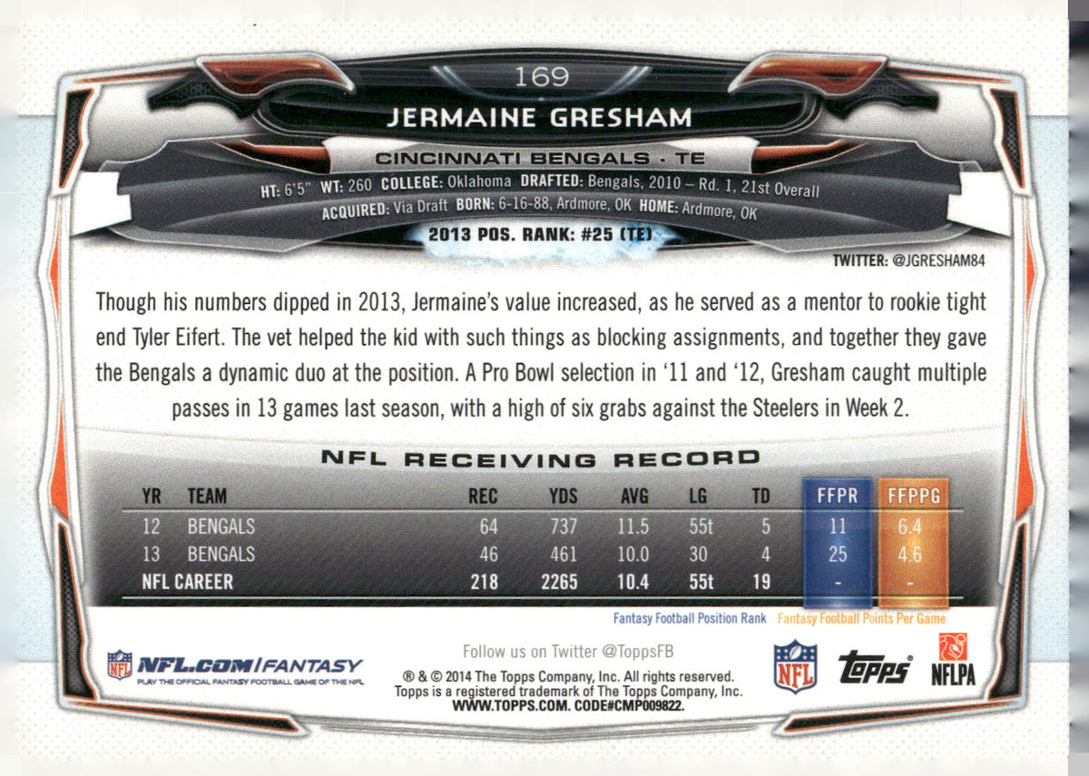 2014 Topps #169 Jermaine Gresham