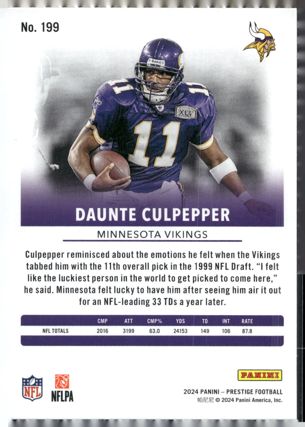 2024 Panini Prestige #199 Daunte Culpepper