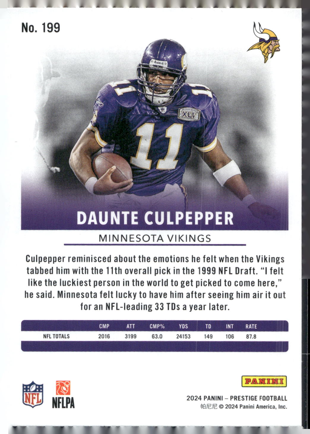 2024 Panini Prestige #199 Daunte Culpepper