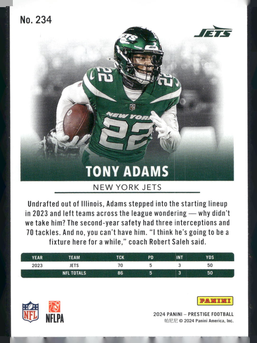 2024 Panini Prestige #234 Tony Adams