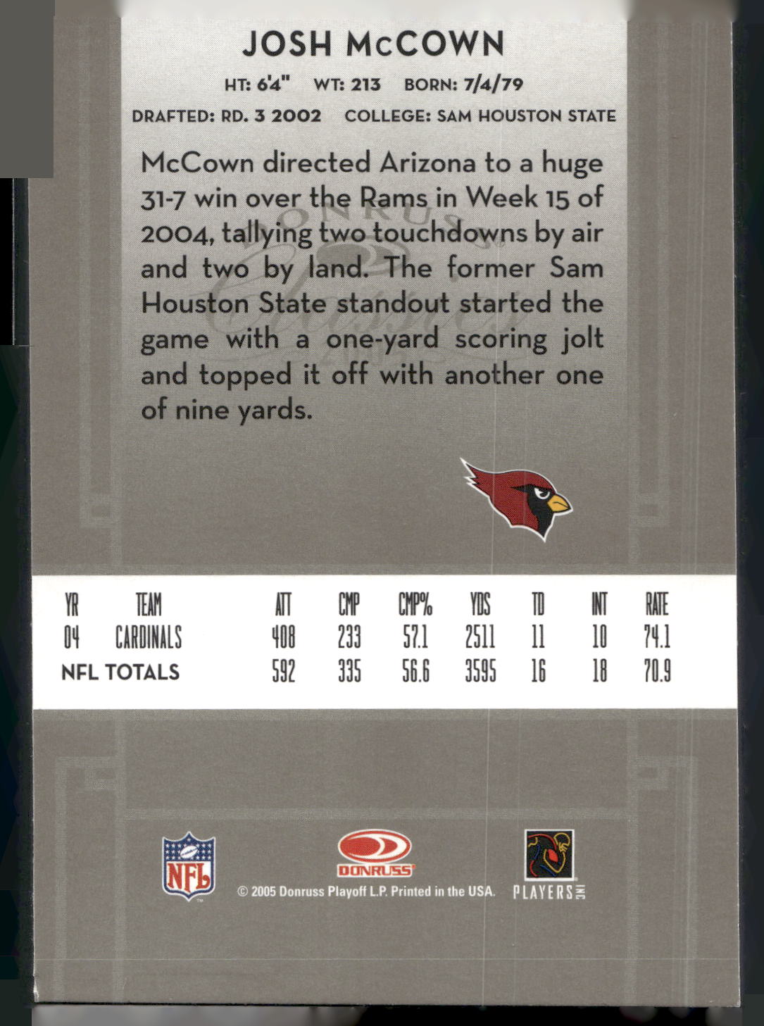 2005 Donruss Classics #2 Josh McCown