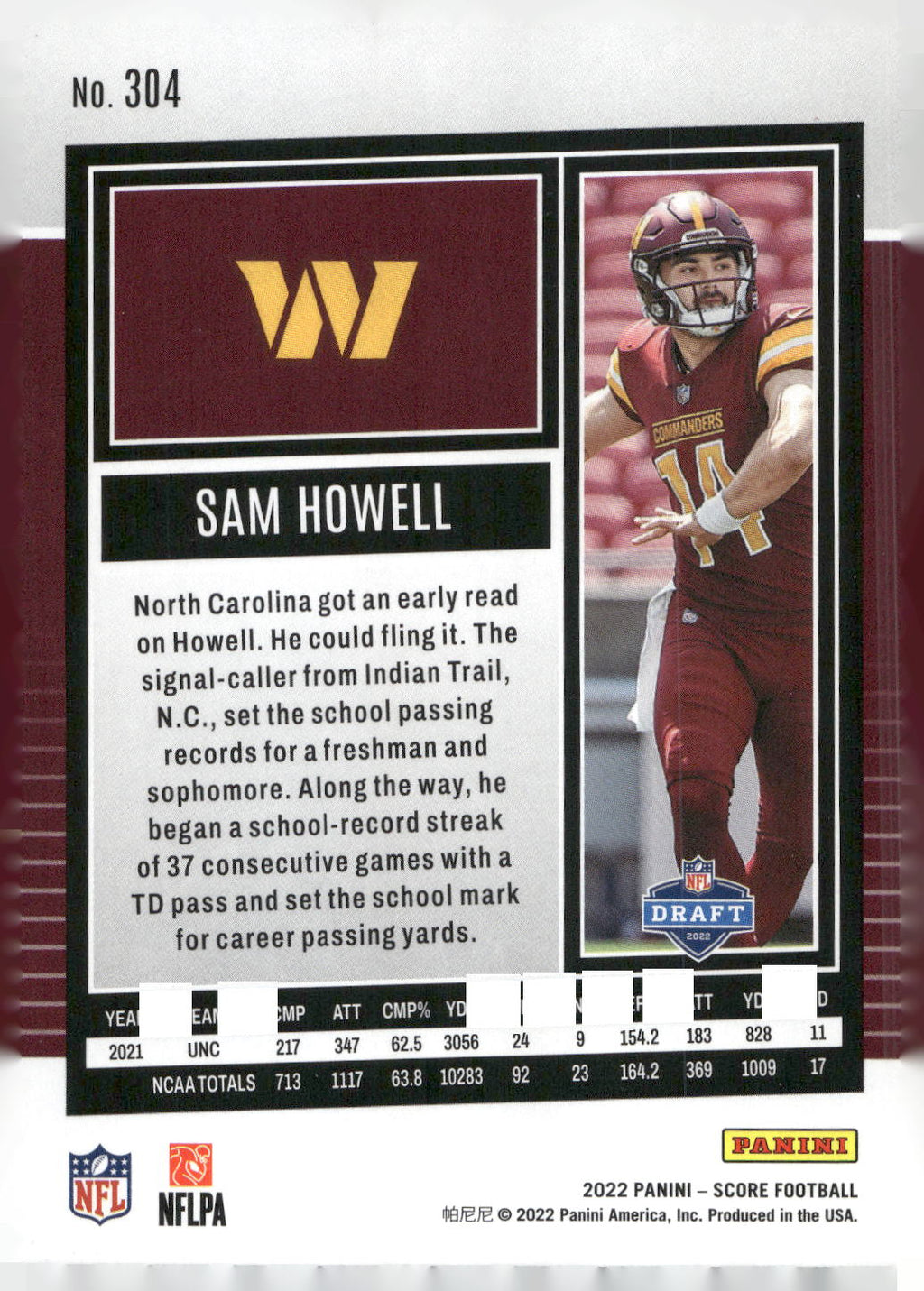 2022 Score #304 Sam Howell