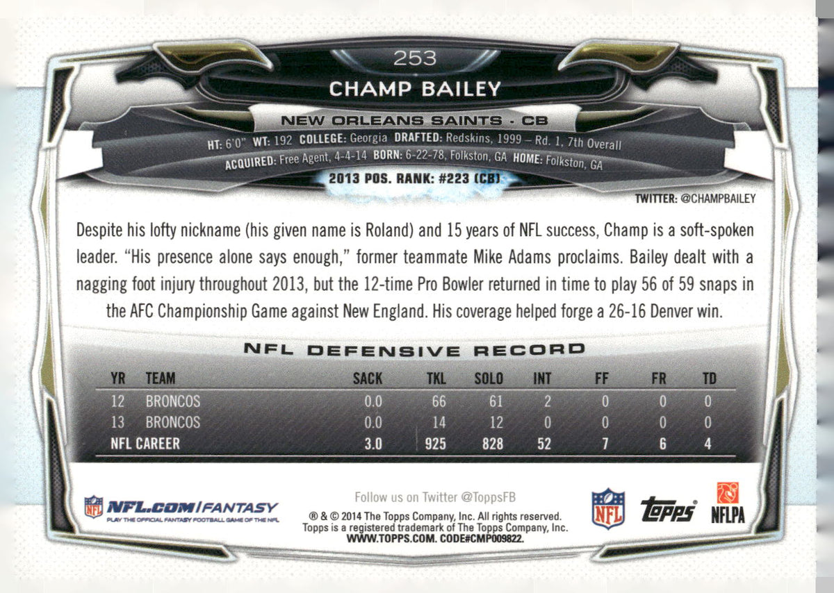 2014 Topps #253 Champ Bailey