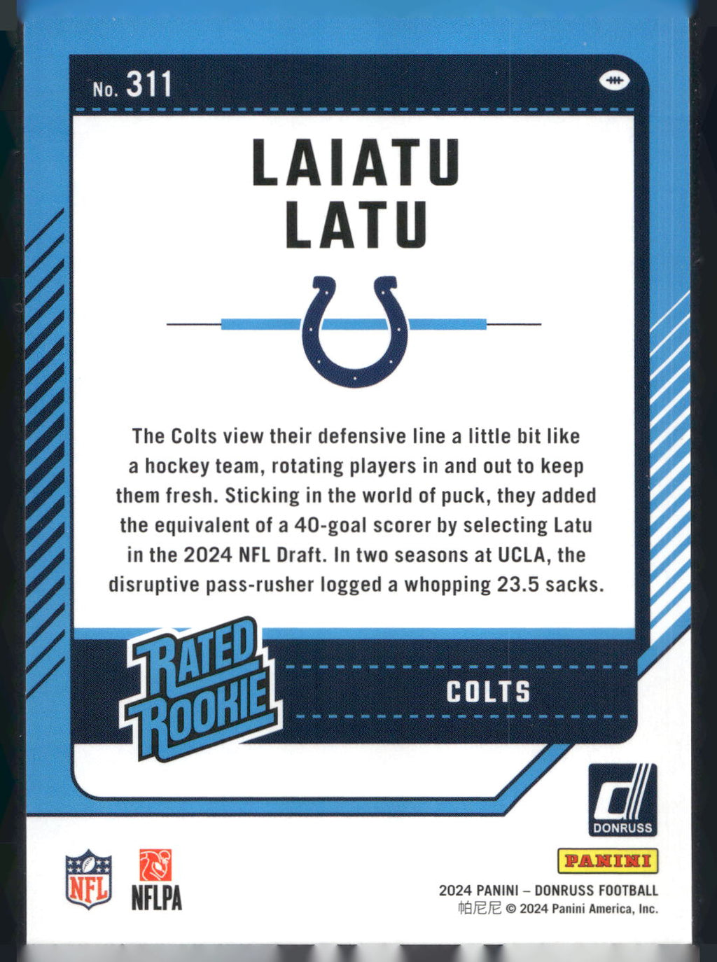 2024 Donruss #311 Laiatu Latu