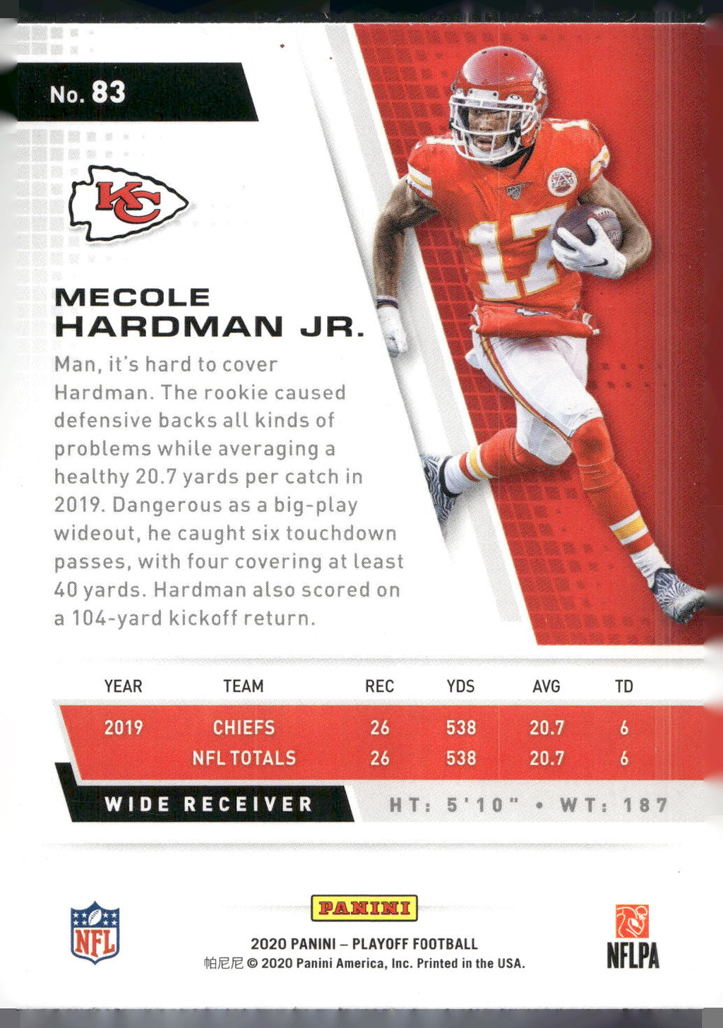 2020 Panini Playoff #83 Mecole Hardman Jr.