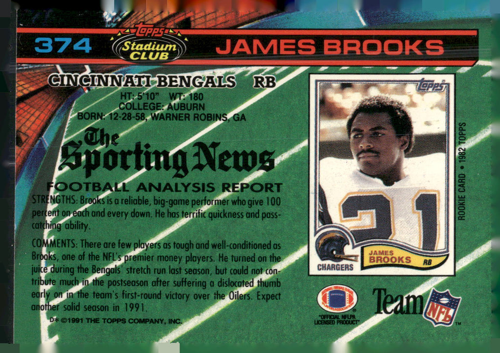 1991 Stadium Club #374 James Brooks