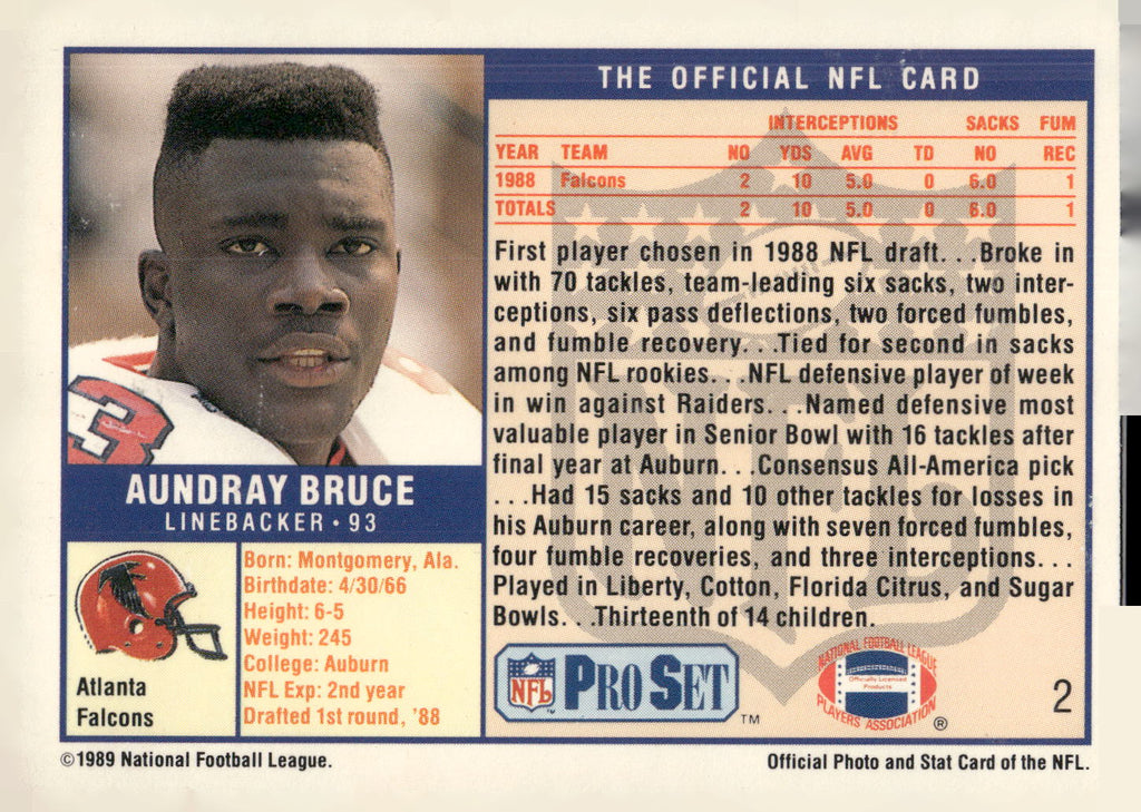 1989 Pro Set #2 Aundray Bruce