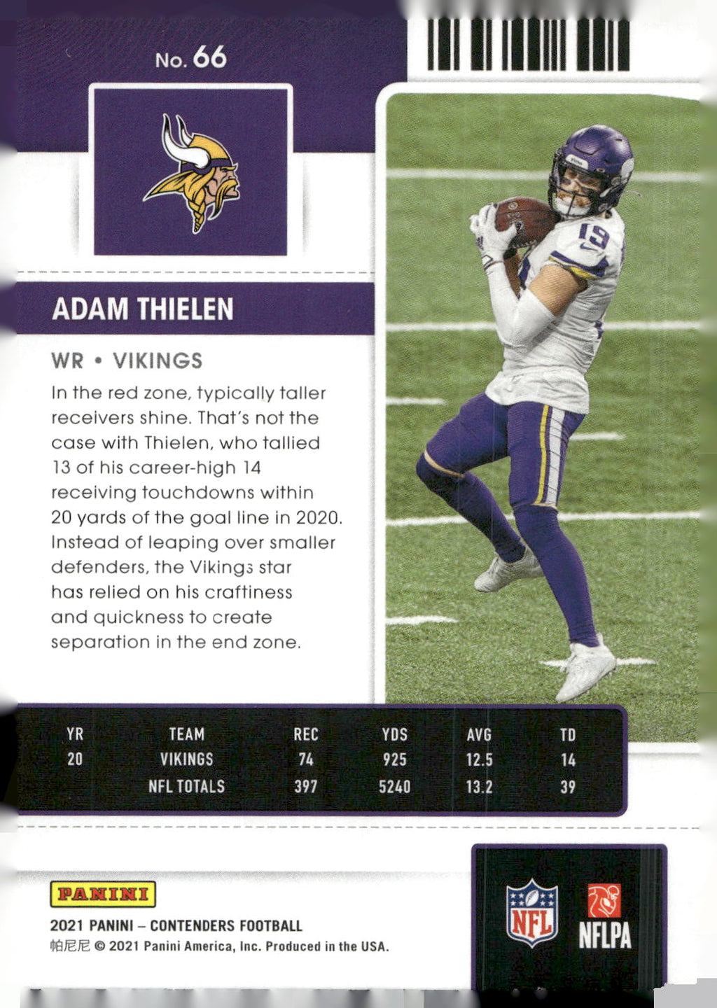 2021 Panini Contenders #66 Adam Thielen