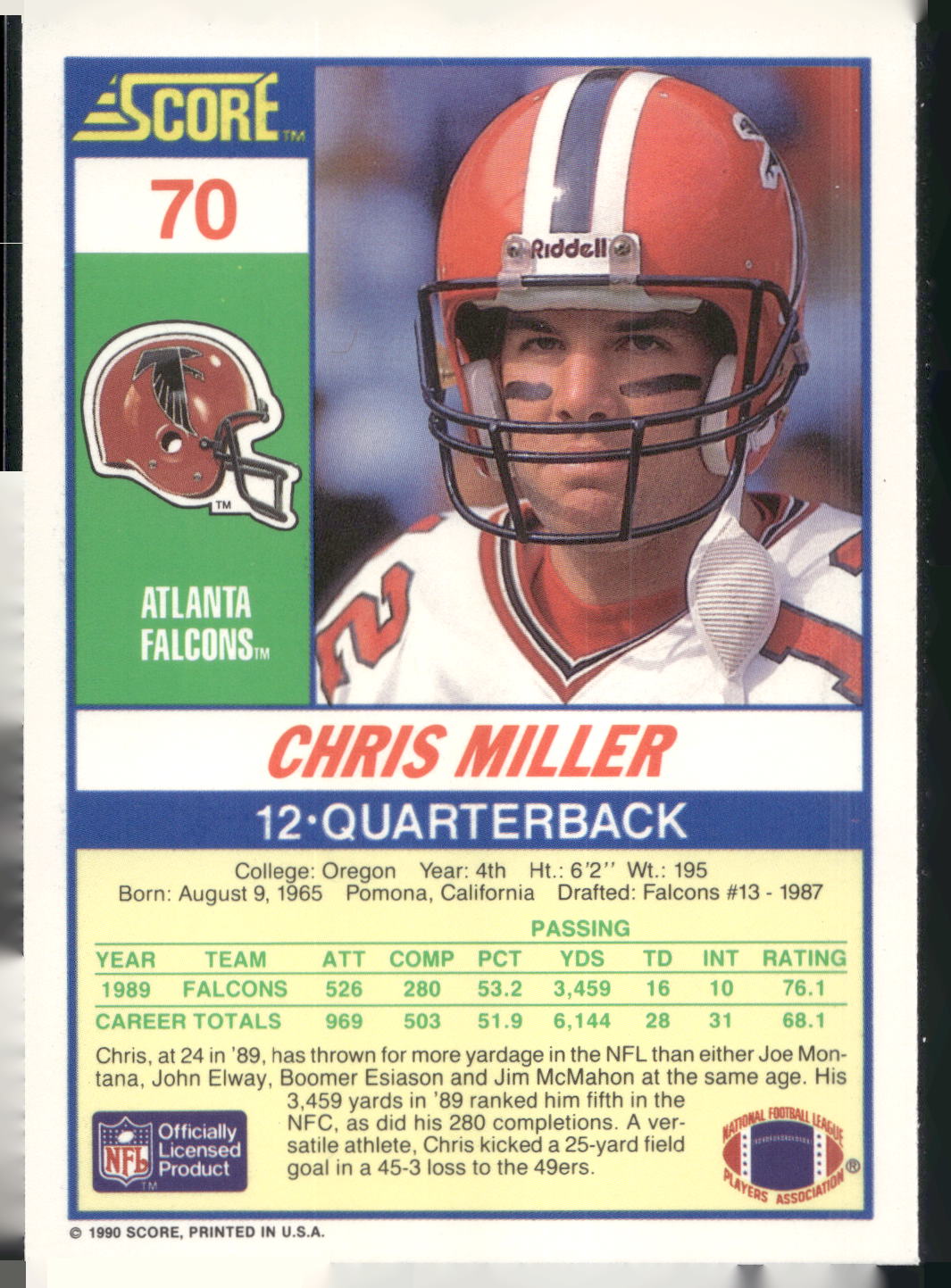 1990 Score #70 Chris Miller