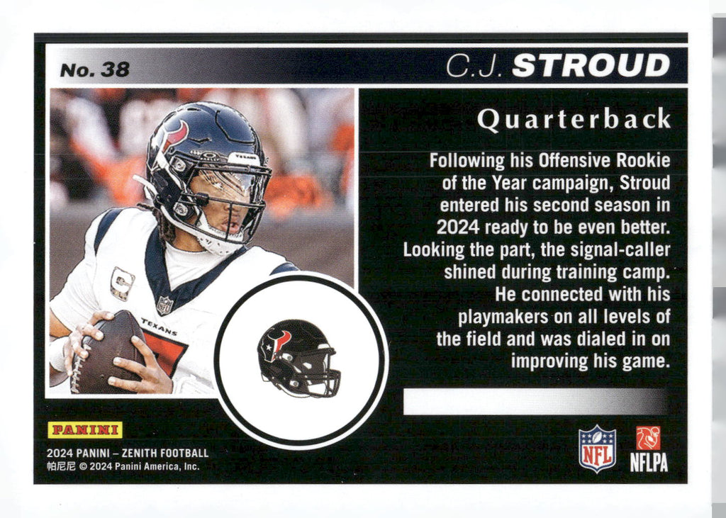 2024 Panini Zenith #38 C.J. Stroud Retail