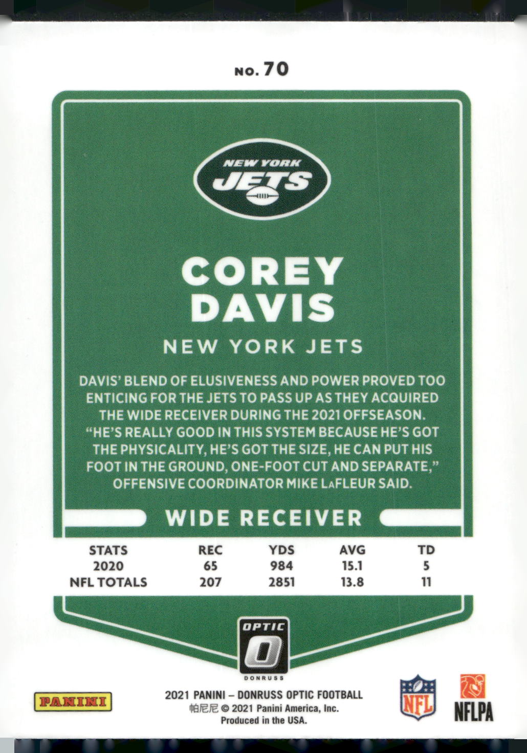 2021 Donruss Optic #70 Corey Davis