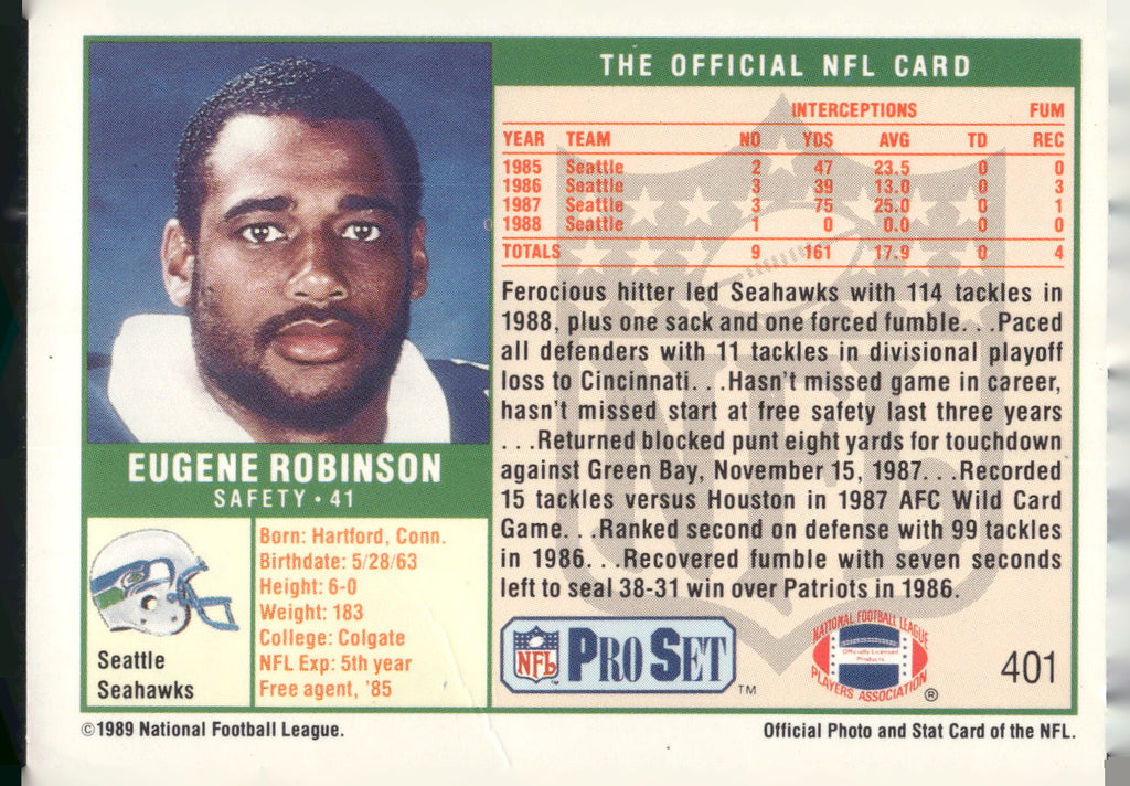 1989 Pro Set #401 Eugene Robinson