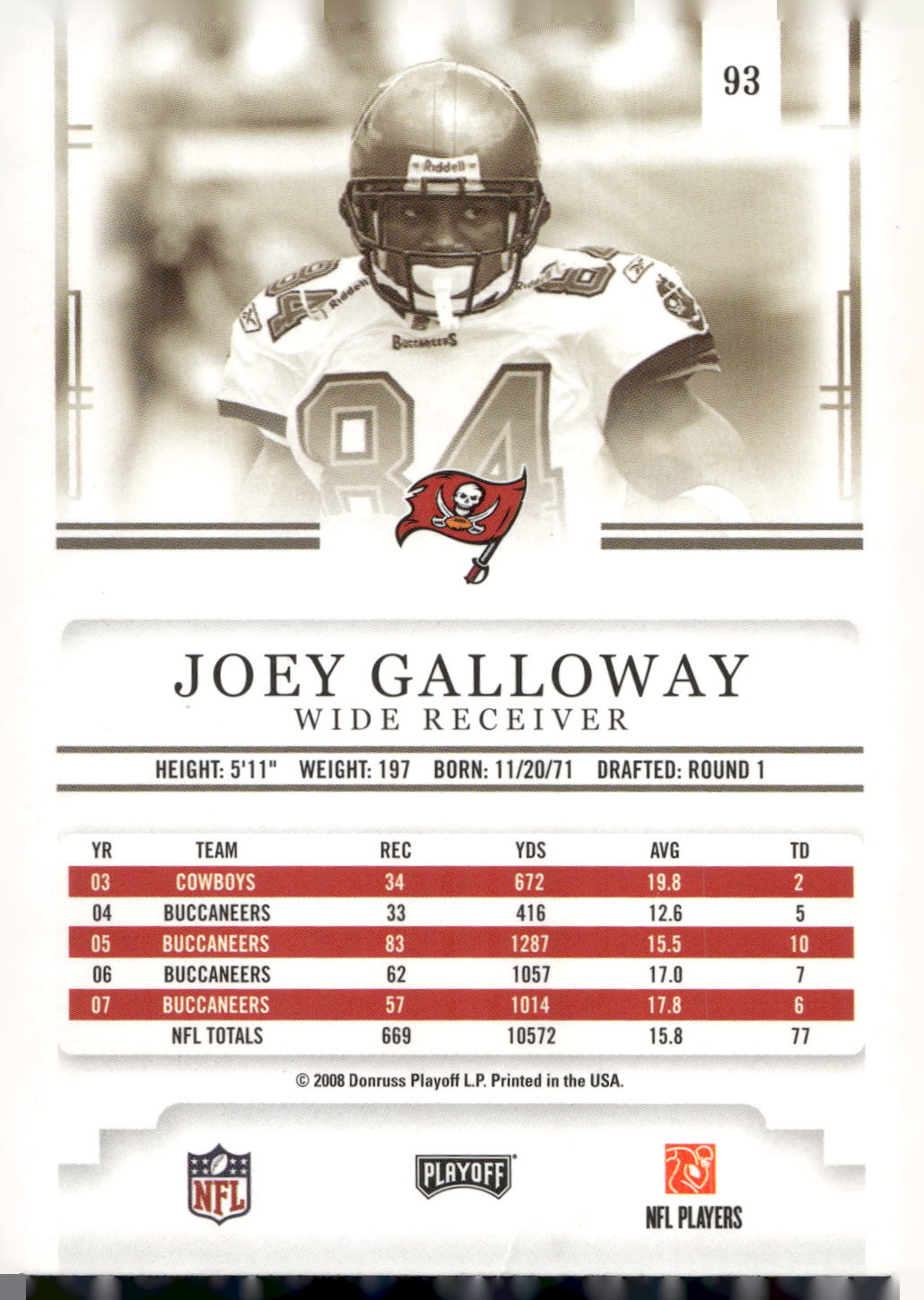 2008 Playoff Prestige #93 Joey Galloway