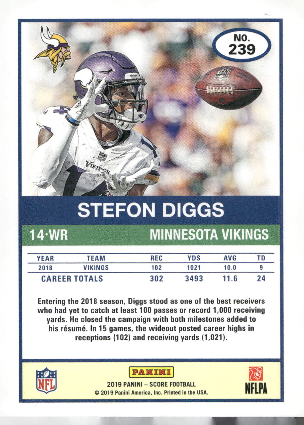 2019 Score #239 Stefon Diggs