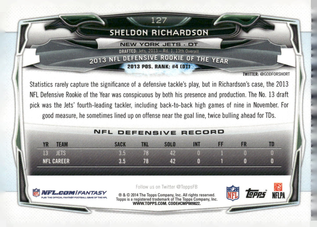 2014 Topps #127 Sheldon Richardson
