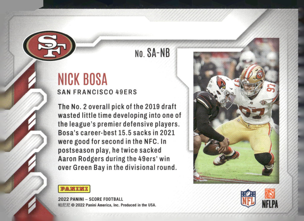 2022 Score #SA-NB Nick Bosa Sack Attack