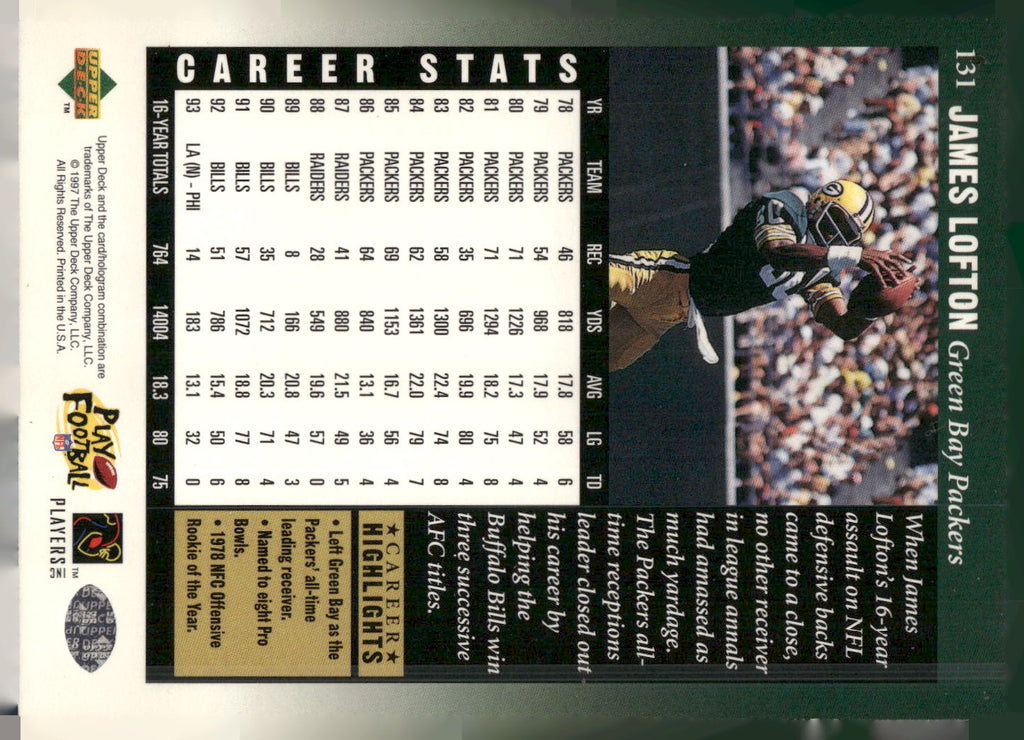 1997 Upper Deck Legends #131 James Lofton