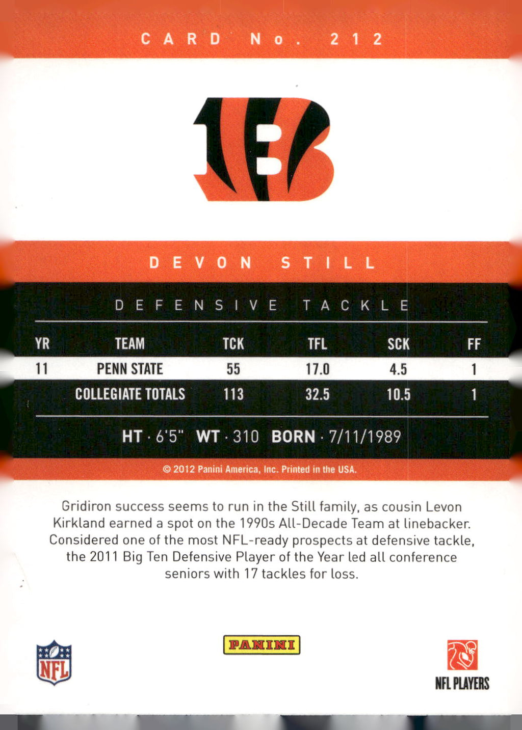 2012 Panini Prestige #212 Devon Still