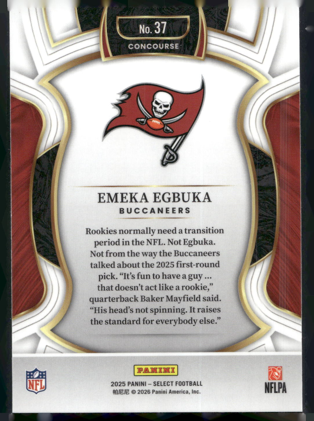 2025 Panini Select #37 Emeka Egbuka
