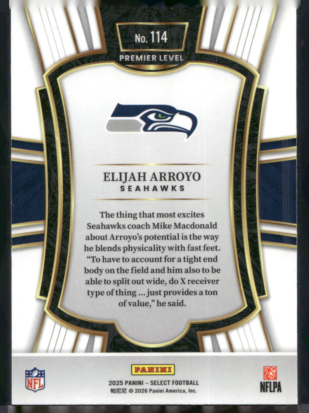 2025 Panini Select #114 Elijah Arroyo