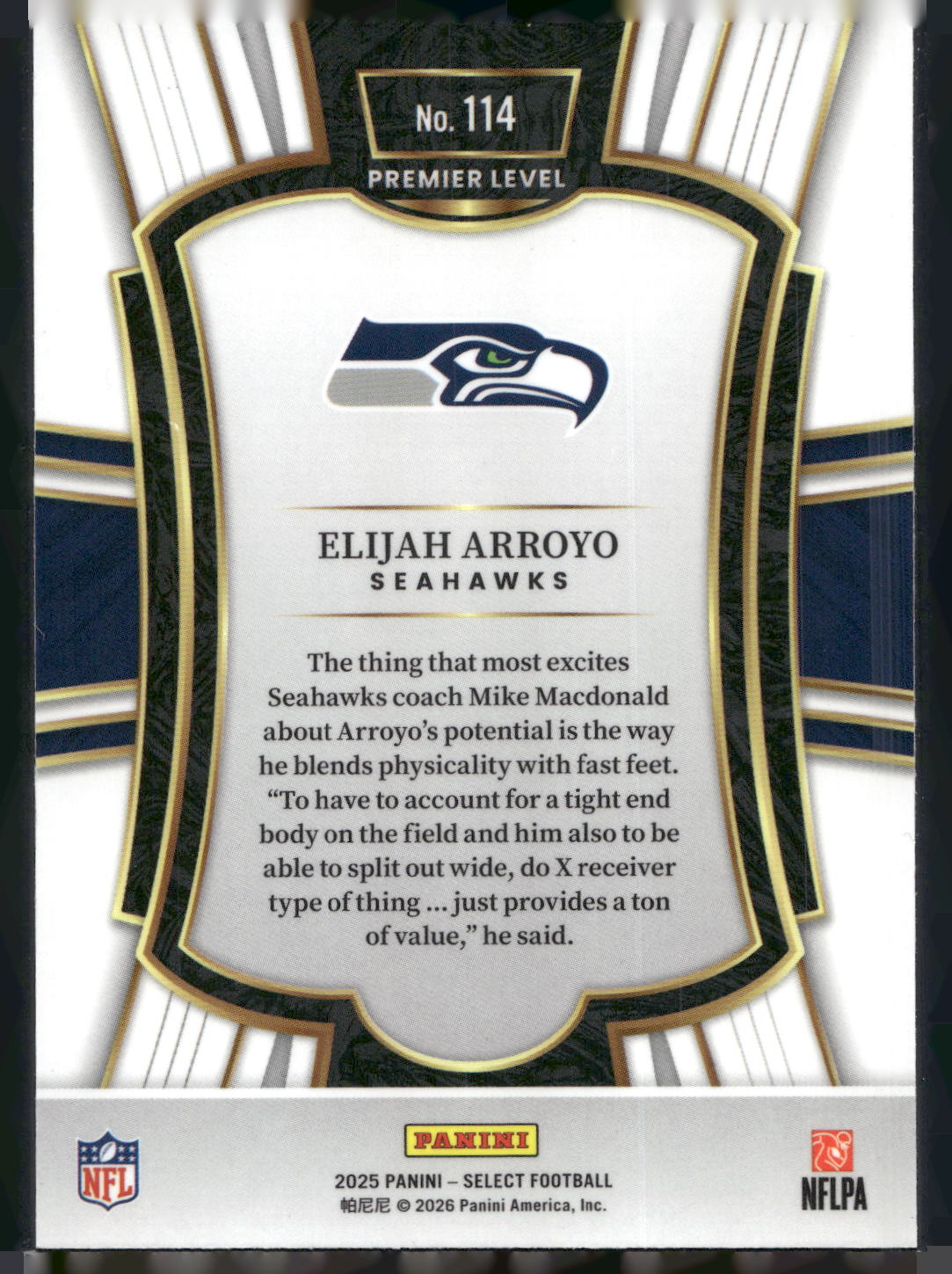 2025 Panini Select #114 Elijah Arroyo