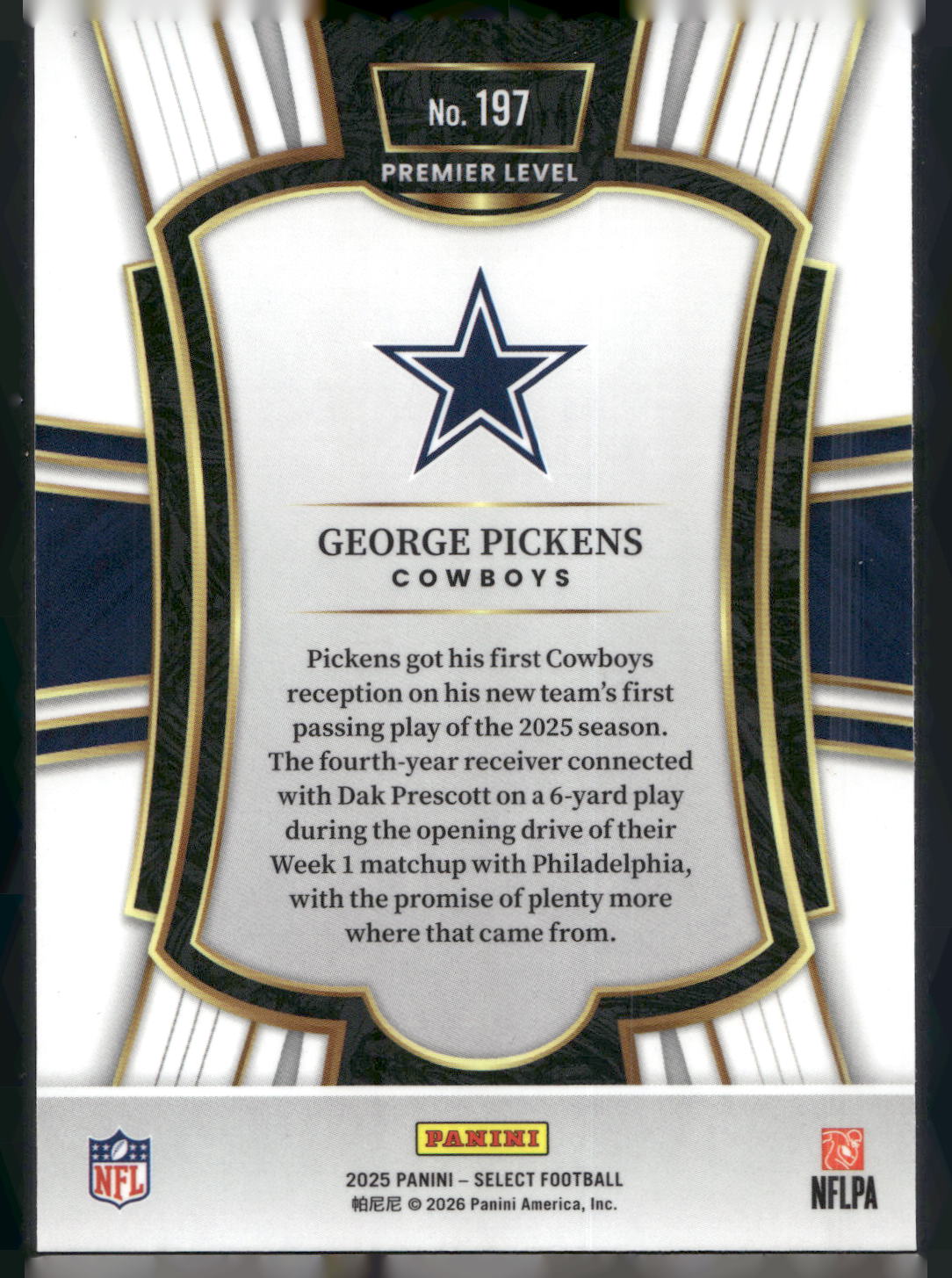 2025 Panini Select #197 George Pickens