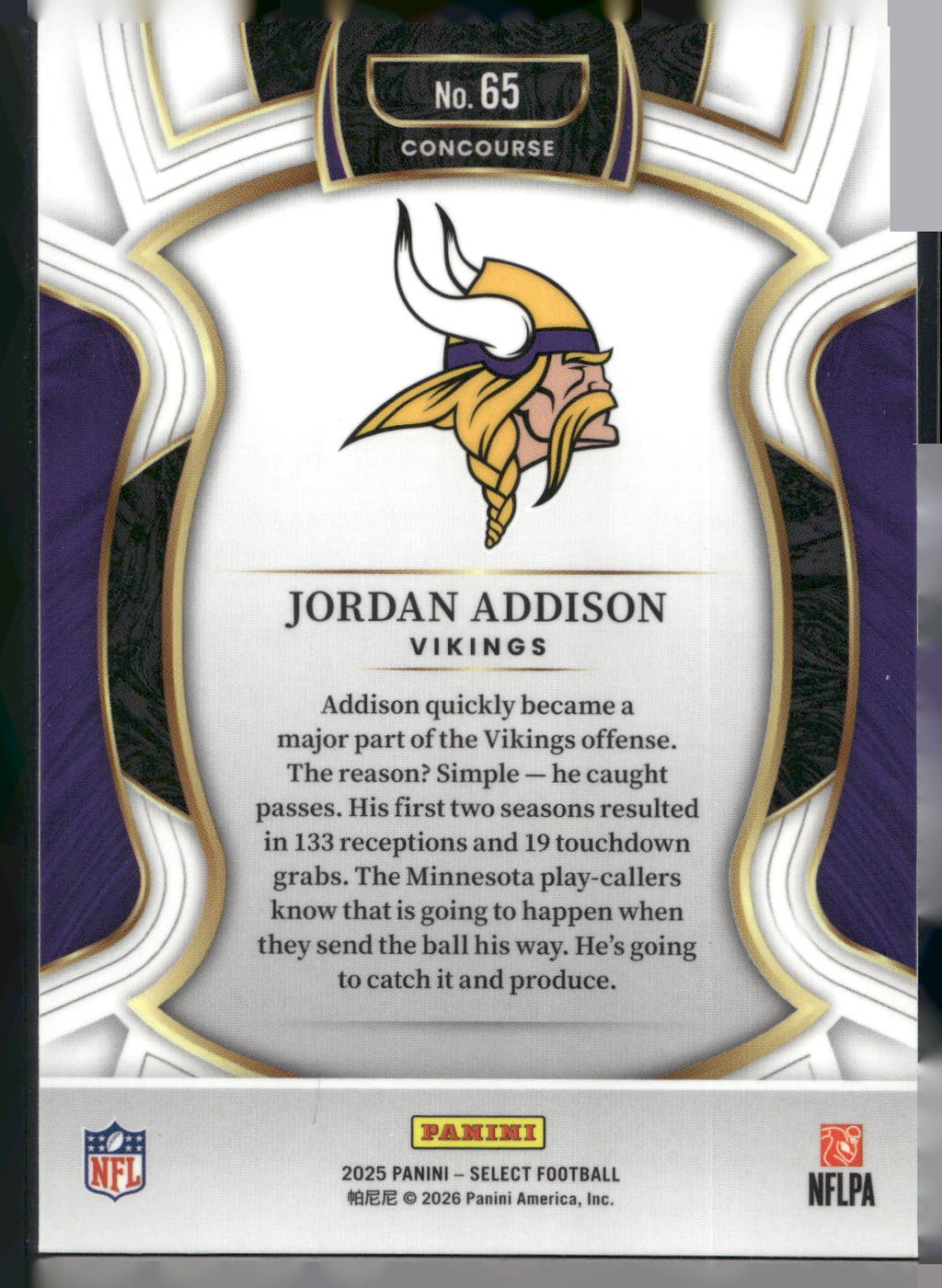 2025 Panini Select #65 Jordan Addison