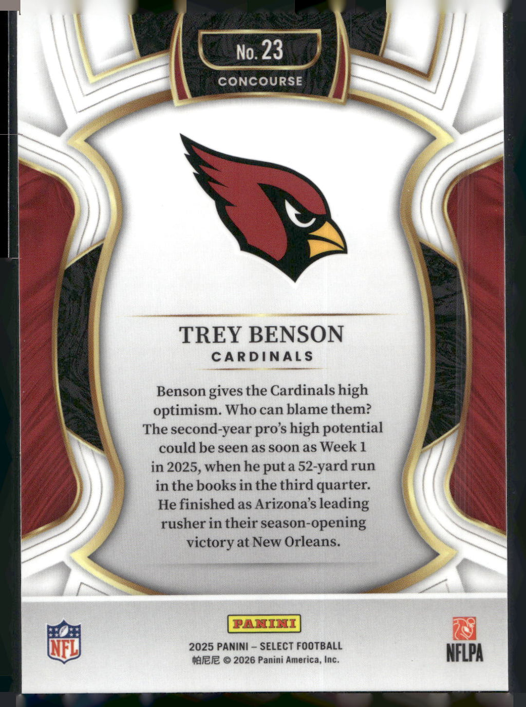 2025 Panini Select #23 Trey Benson