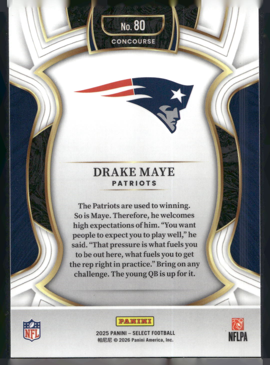 2025 Panini Select #80 Drake Maye