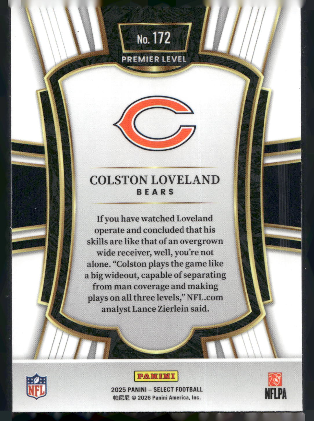 2025 Panini Select #172 Colston Loveland