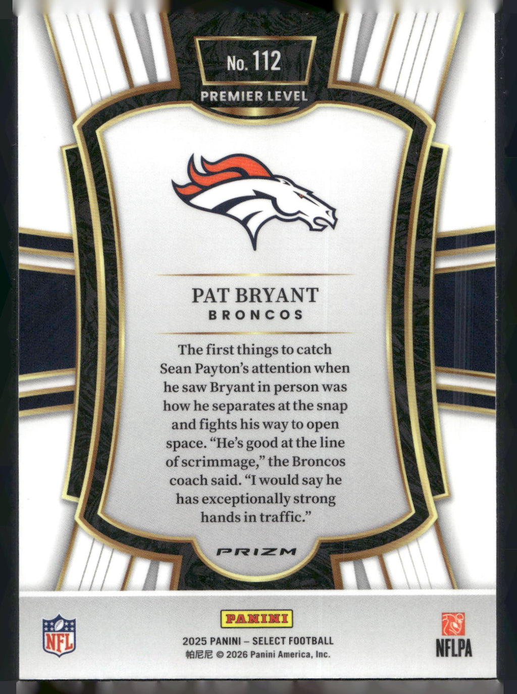 2025 Panini Select #112 Pat Bryant Silver Prizm