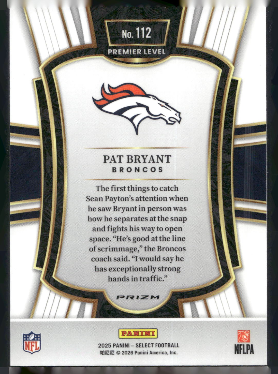 2025 Panini Select #112 Pat Bryant Silver Prizm