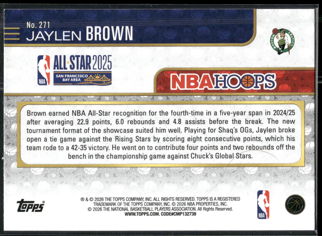 2025-26 Hoops #271 Jaylen Brown Rainbow
