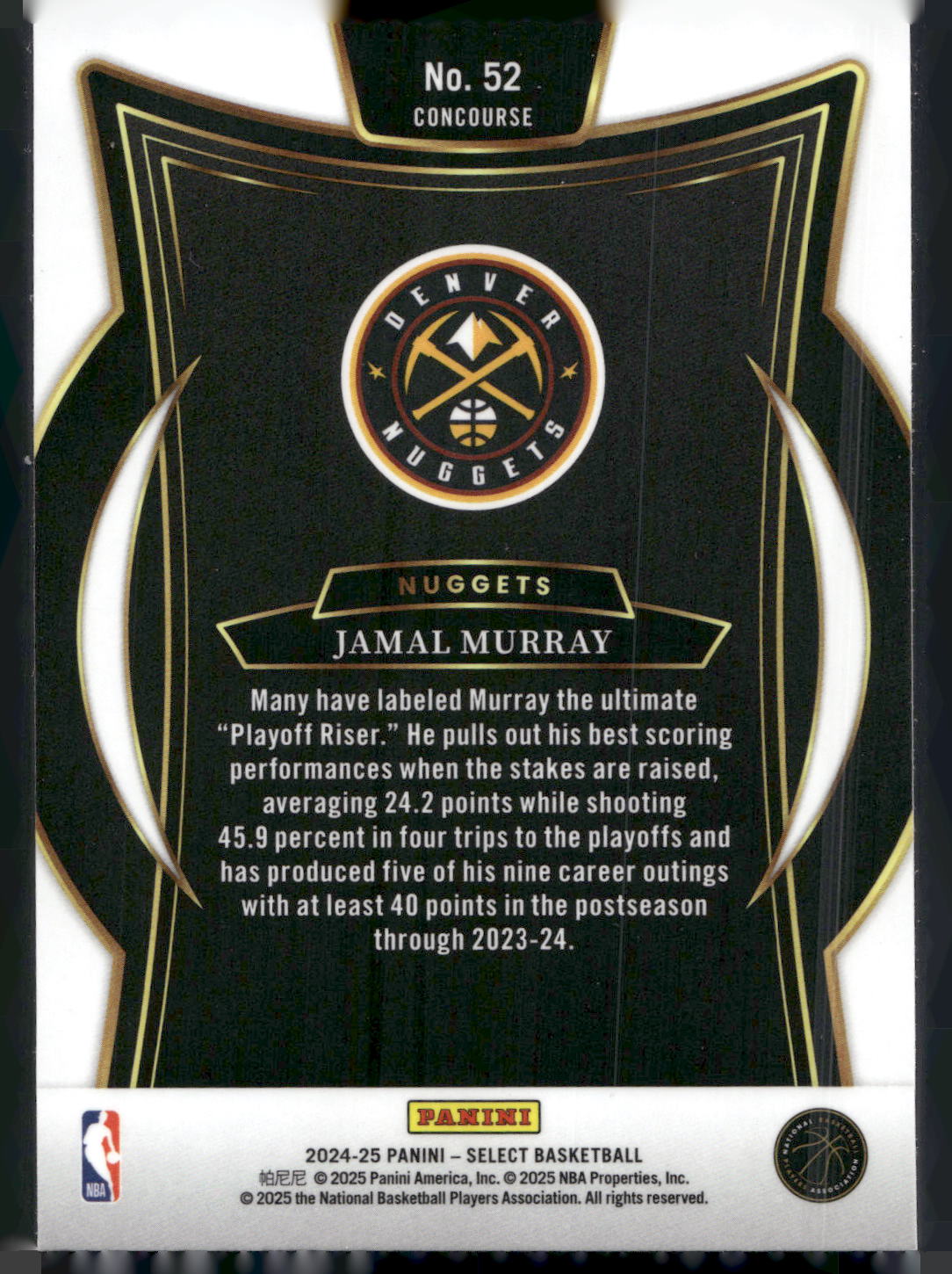 2024-25 Panini Select #52 Jamal Murray Blue (Retail)