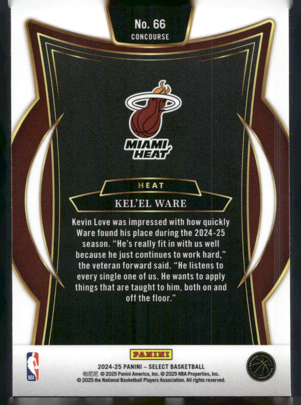 2024-25 Panini Select #66 Kel'el Ware Blue (Retail)