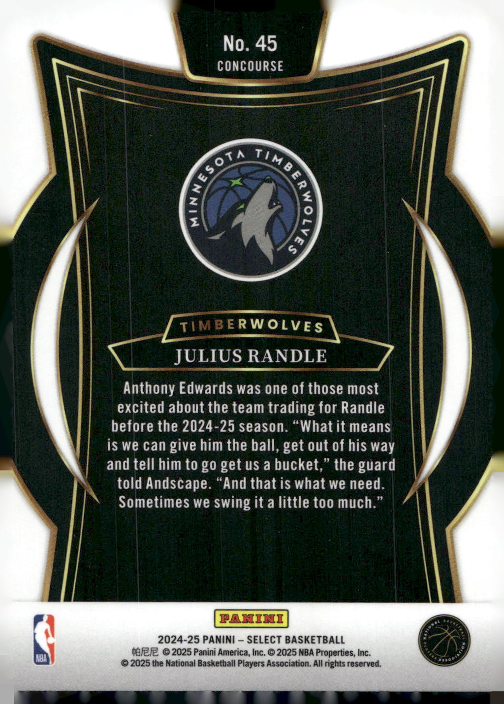 2024-25 Panini Select #45 Julius Randle Blue (Retail)