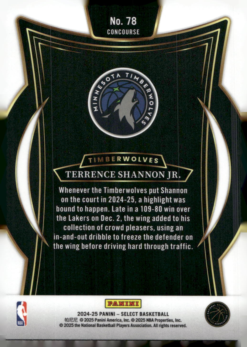 2024-25 Panini Select #78 Terrence Shannon Jr. Blue (Retail)
