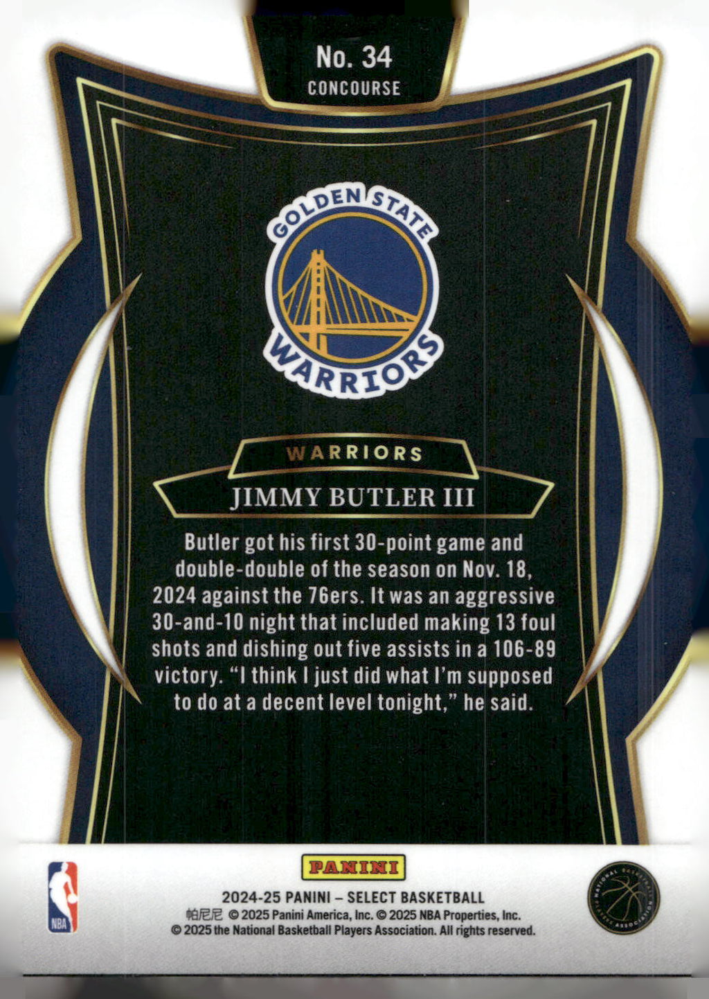 2024-25 Panini Select #34 Jimmy Butler III Blue (Retail)