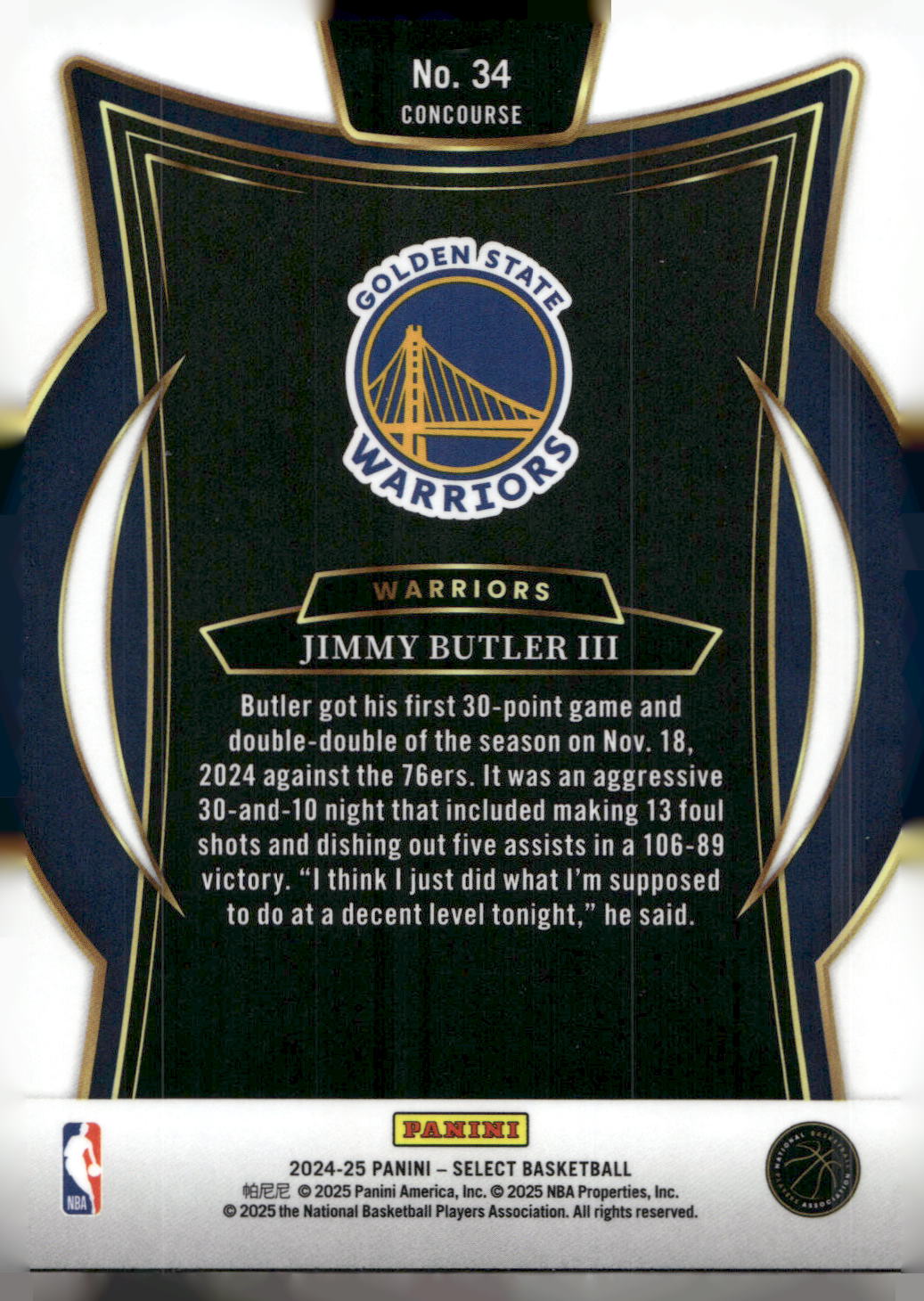 2024-25 Panini Select #34 Jimmy Butler III Blue (Retail)