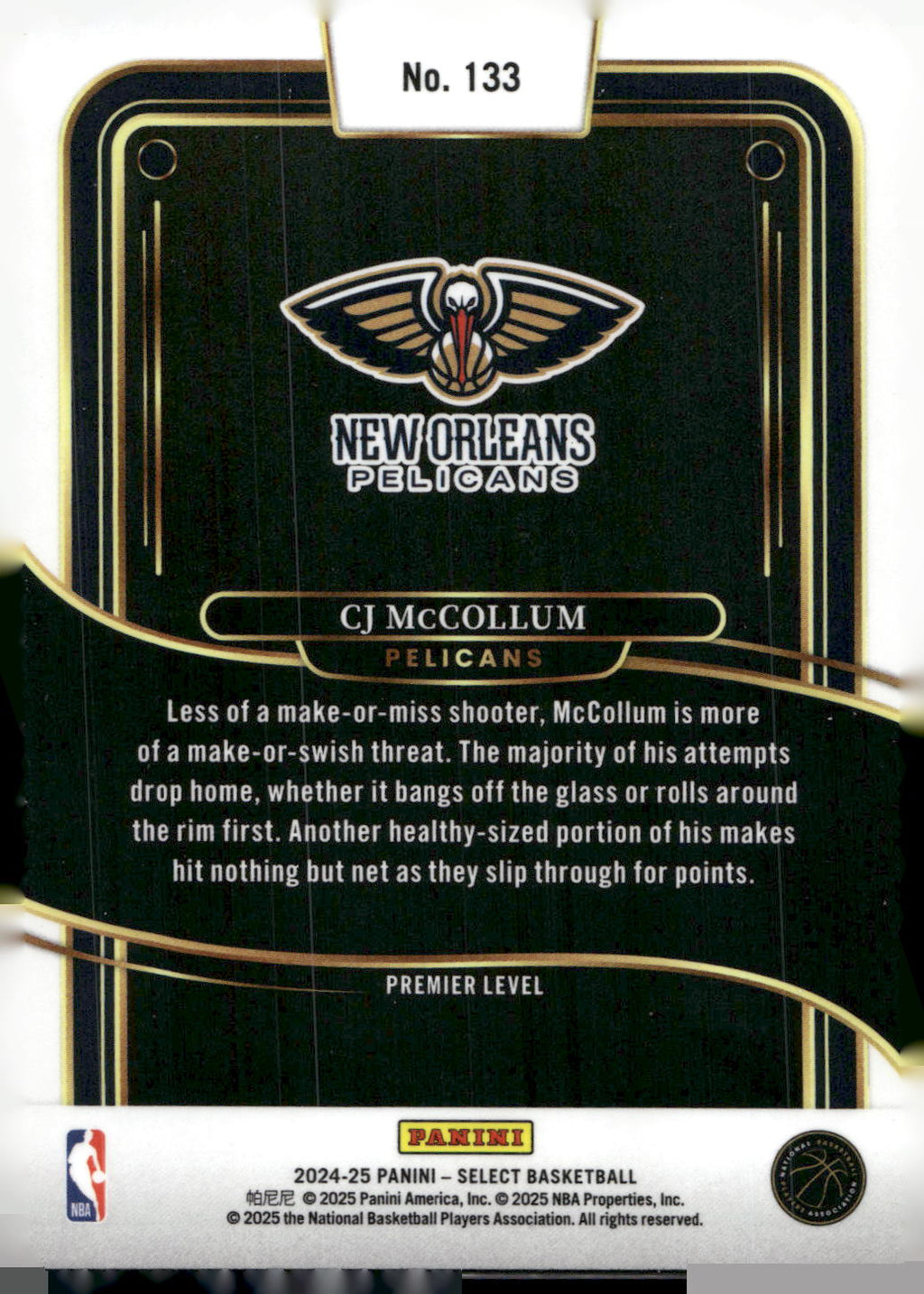 2024-25 Panini Select #133 CJ McCollum Blue (Retail)