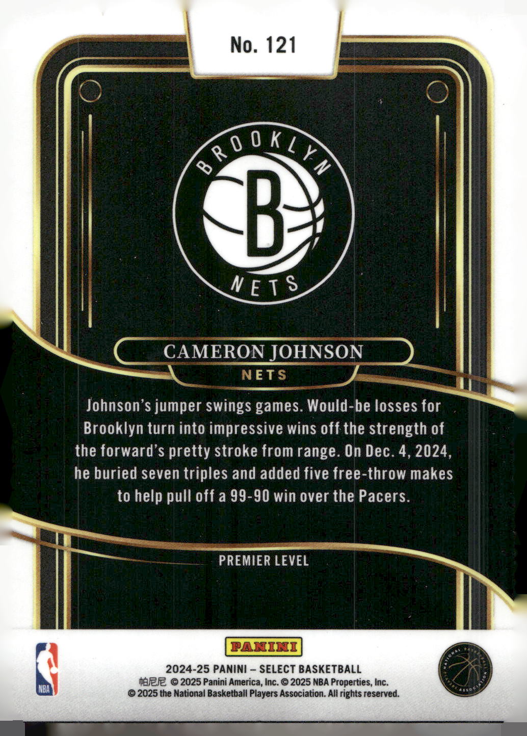2024-25 Panini Select #121 Cameron Johnson Blue (Retail)