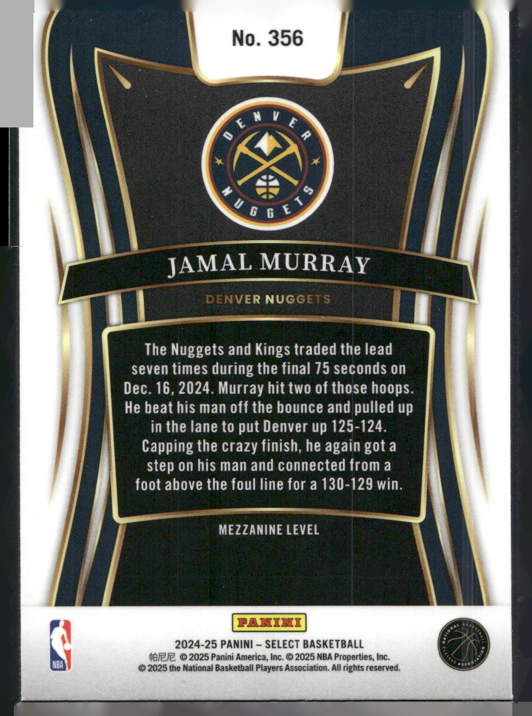 2024-25 Panini Select #356 Jamal Murray