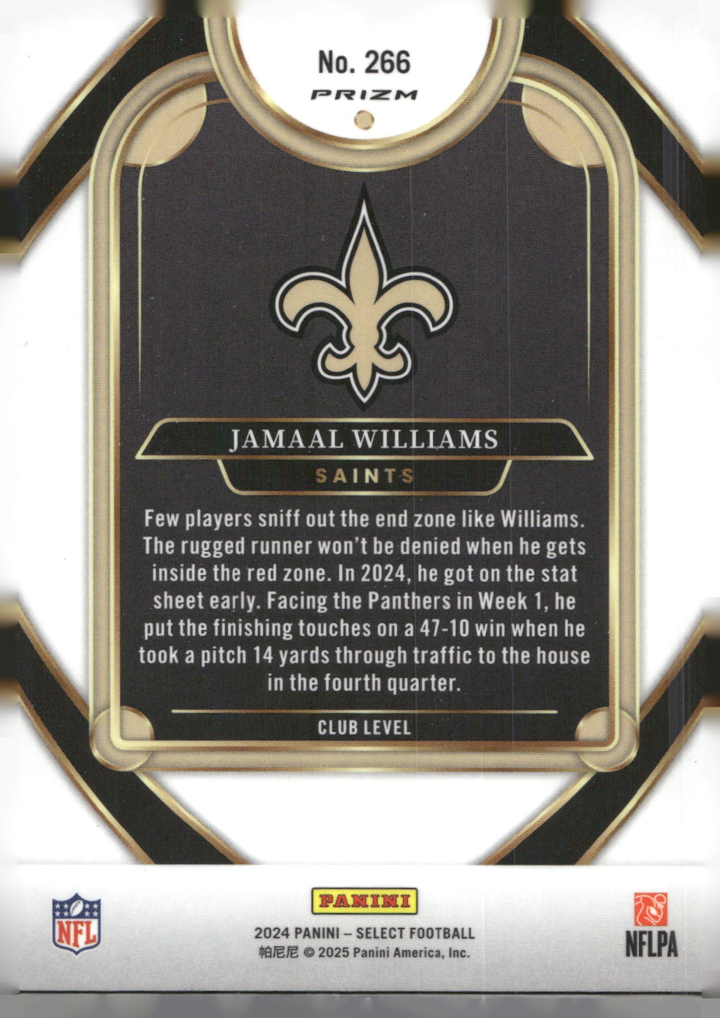 2024 Panini Select #266 Jamaal Williams Black & Blue Prizm Shock