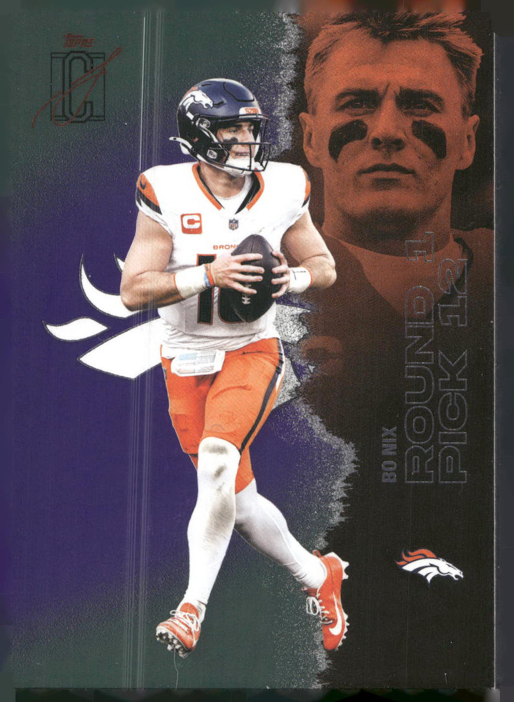 2025 Topps Signature Class #18 Bo Nix Green & Purple