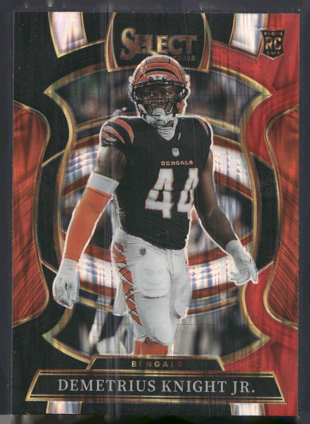 2025 Panini Select #58 Demetrius Knight Jr. Black and Red Prizm Shock