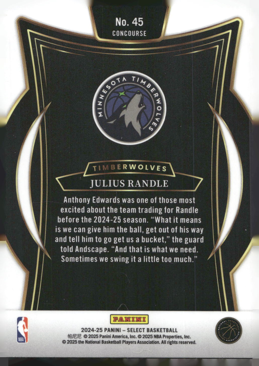 2024-25 Panini Select #45 Julius Randle Blue (Retail)
